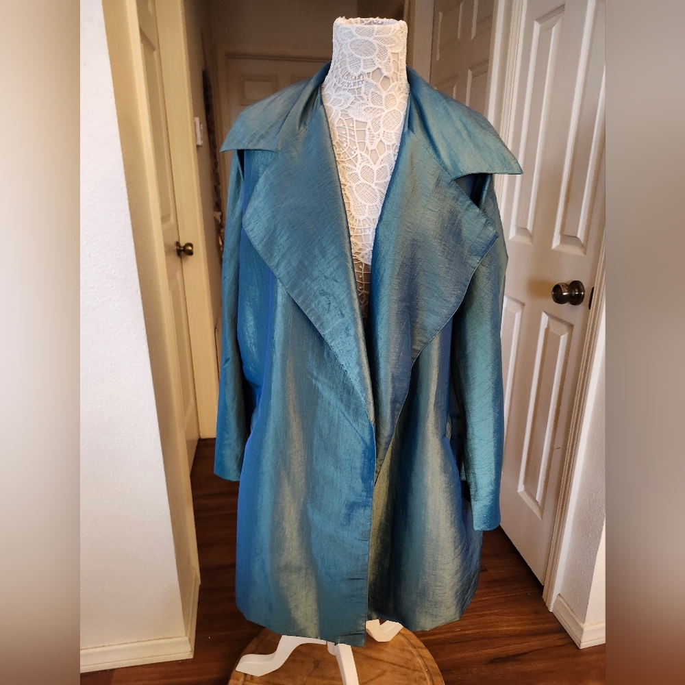 Vintage KenarY2K 80's Taffeta Chic Pin-up girl Swing Clutch Retro Mad Men Coat
